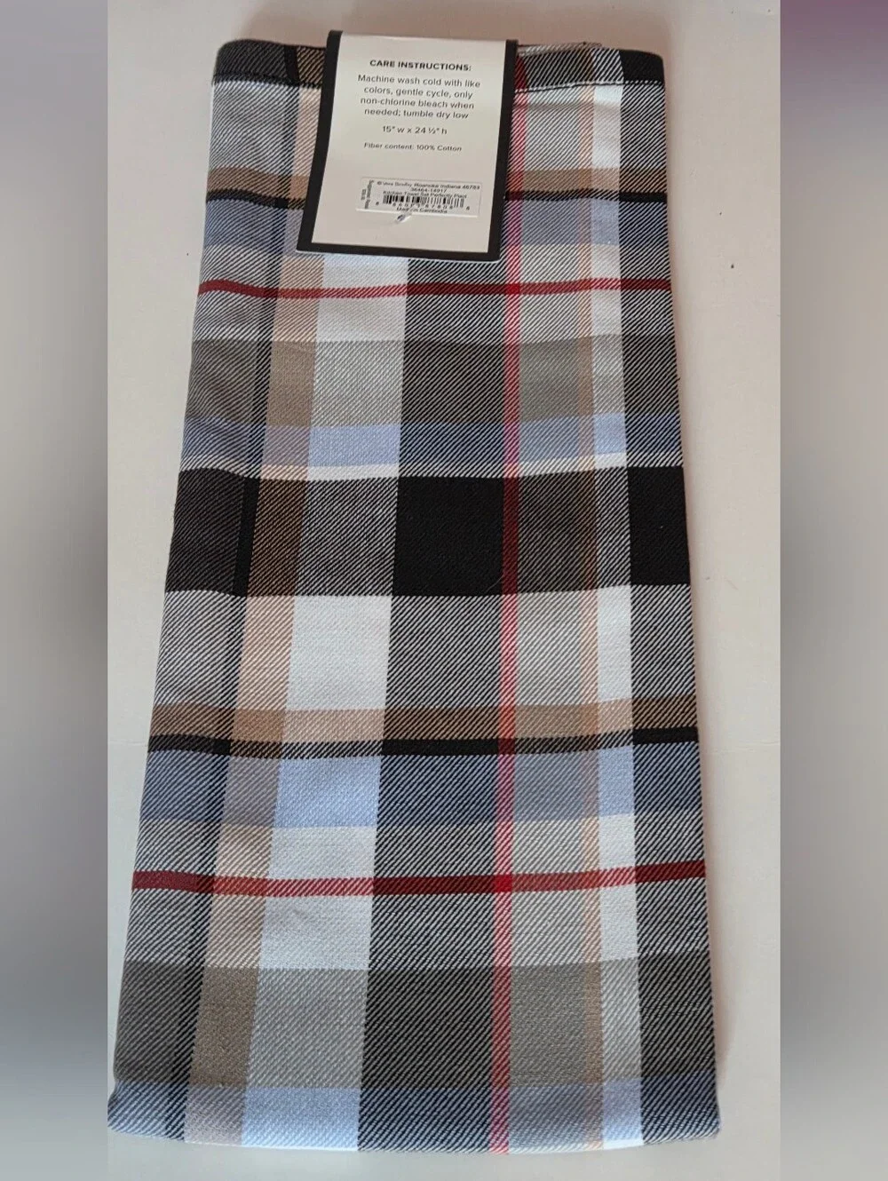 Vera Bradley Plaid Kitchen Towels Set of 2 NWT